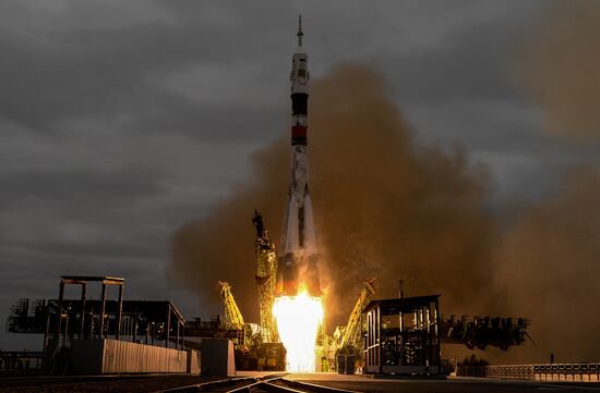 Launch of Soyuz MS-02 manned spacecraft from Soyuz-FG launch vehicle