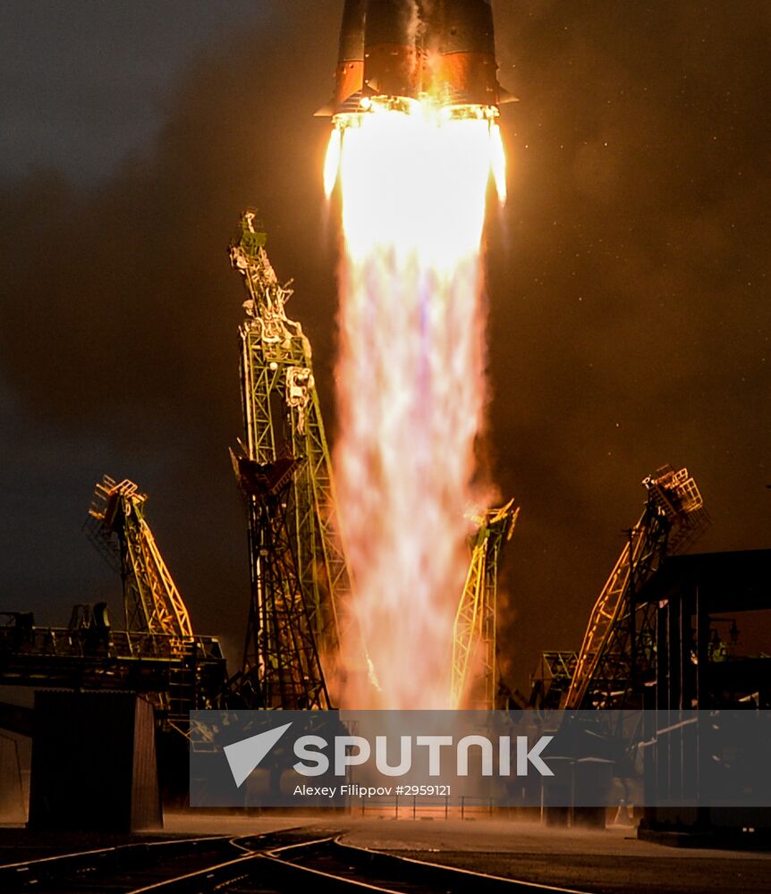 Launch of Soyuz MS-02 manned spacecraft from Soyuz-FG launch vehicle