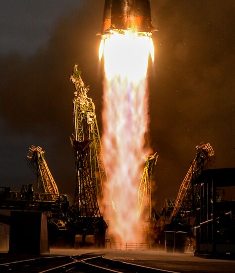 Launch of Soyuz MS-02 manned spacecraft from Soyuz-FG launch vehicle