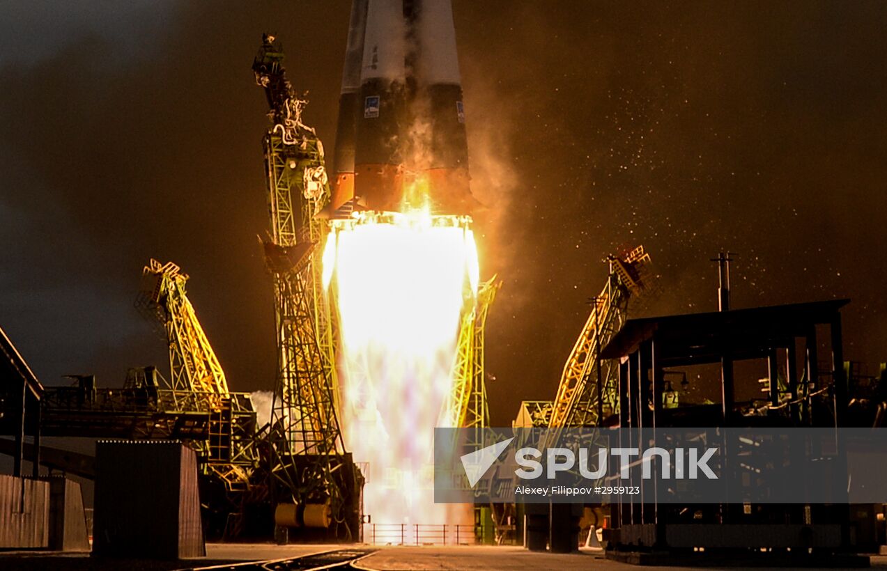 Launch of Soyuz MS-02 manned spacecraft from Soyuz-FG launch vehicle