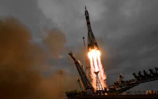 Launch of Soyuz MS-02 manned spacecraft from Soyuz-FG launch vehicle