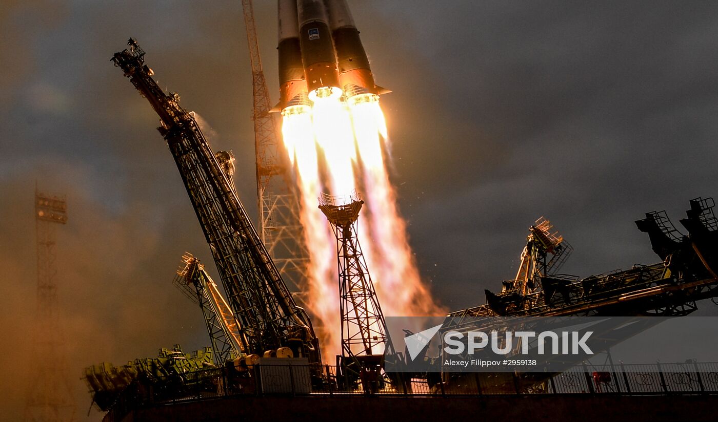 Launch of Soyuz MS-02 manned spacecraft from Soyuz-FG launch vehicle
