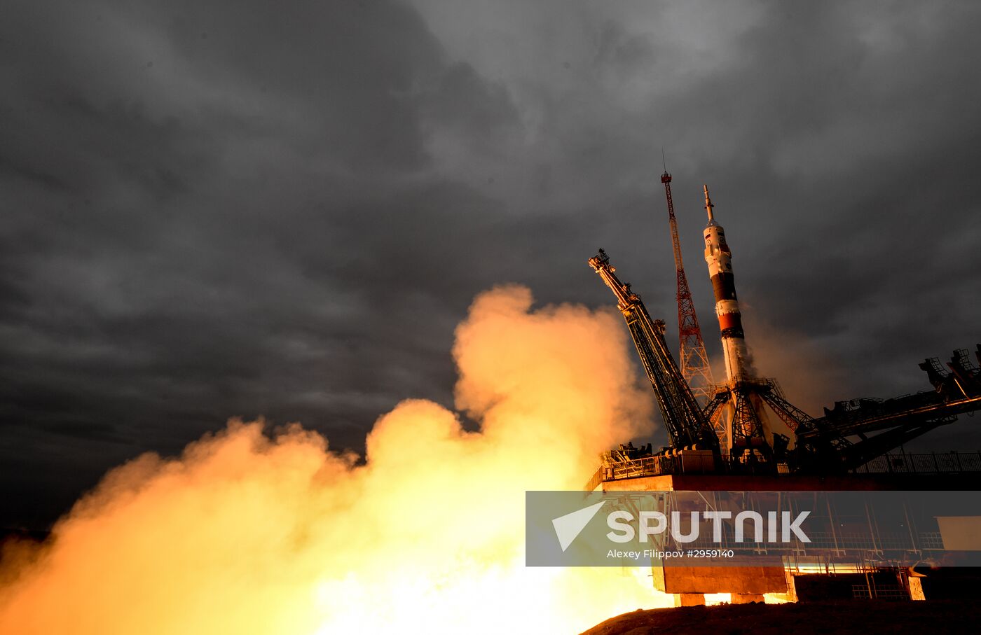 Launch of Soyuz MS-02 manned spacecraft from Soyuz-FG launch vehicle