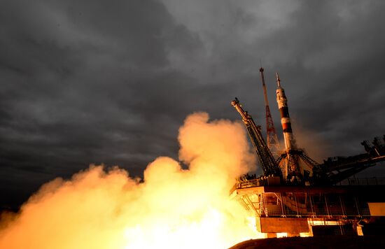 Launch of Soyuz MS-02 manned spacecraft from Soyuz-FG launch vehicle