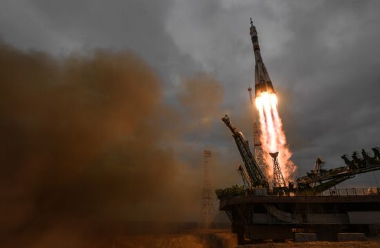 Launch of Soyuz MS-02 manned spacecraft from Soyuz-FG launch vehicle