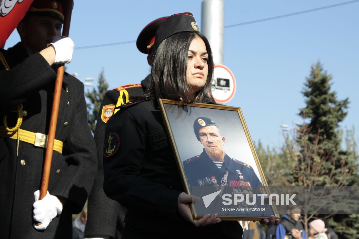 Paying last respects to DPR separatists' commander Arsen Pavlov (aka Motorola) in Donetsk