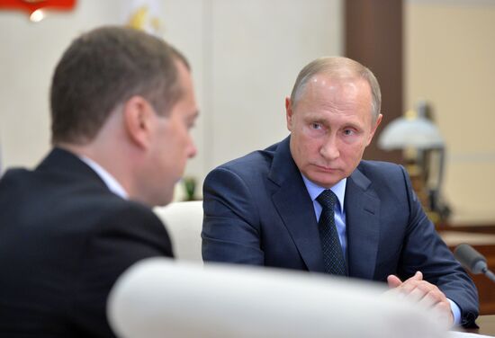 President Vladimir Putin's meeting with Prime Minister Dmitry Medvedev and Deputy Sports Minister Pavel Kolobkov