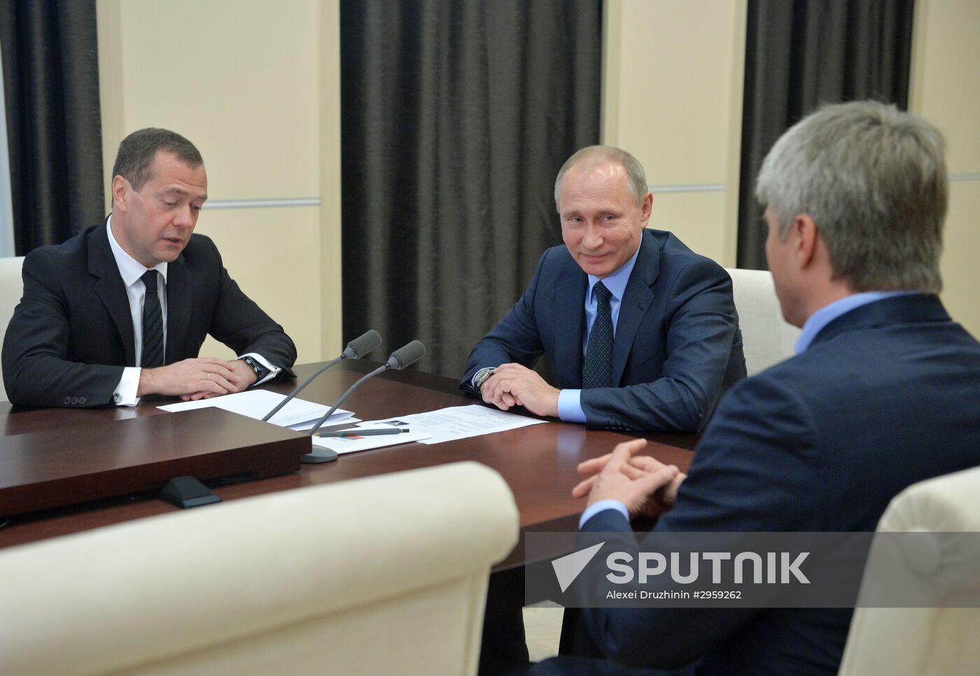 President Vladimir Putin's meeting with Prime Minister Dmitry Medvedev and Deputy Sports Minister Pavel Kolobkov
