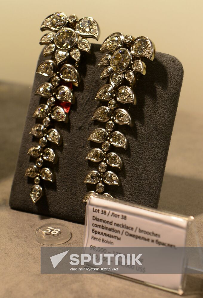 Sotheby's auction house jewelry presentation in Moscow