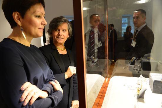 Sotheby's auction house jewellery presentation in Moscow