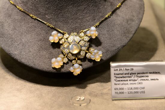 Sotheby's auction house jewelry presentation in Moscow
