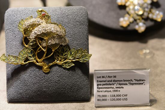 Sotheby's auction house jewelry presentation in Moscow