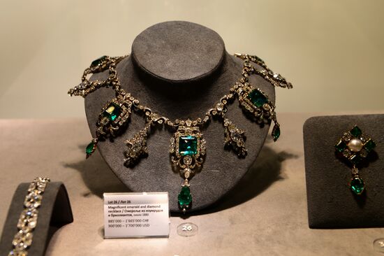 Sotheby's auction house jewelry presentation in Moscow
