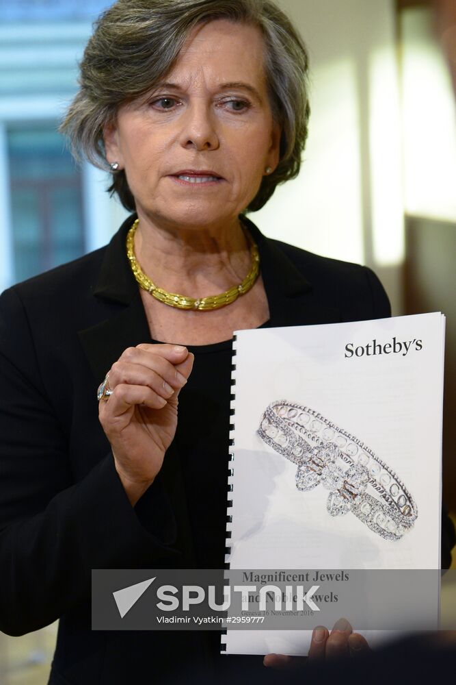 Sotheby's auction house jewelry presentation in Moscow