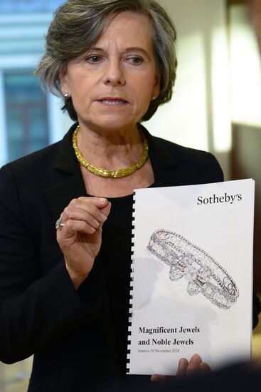 Sotheby's auction house jewelry presentation in Moscow