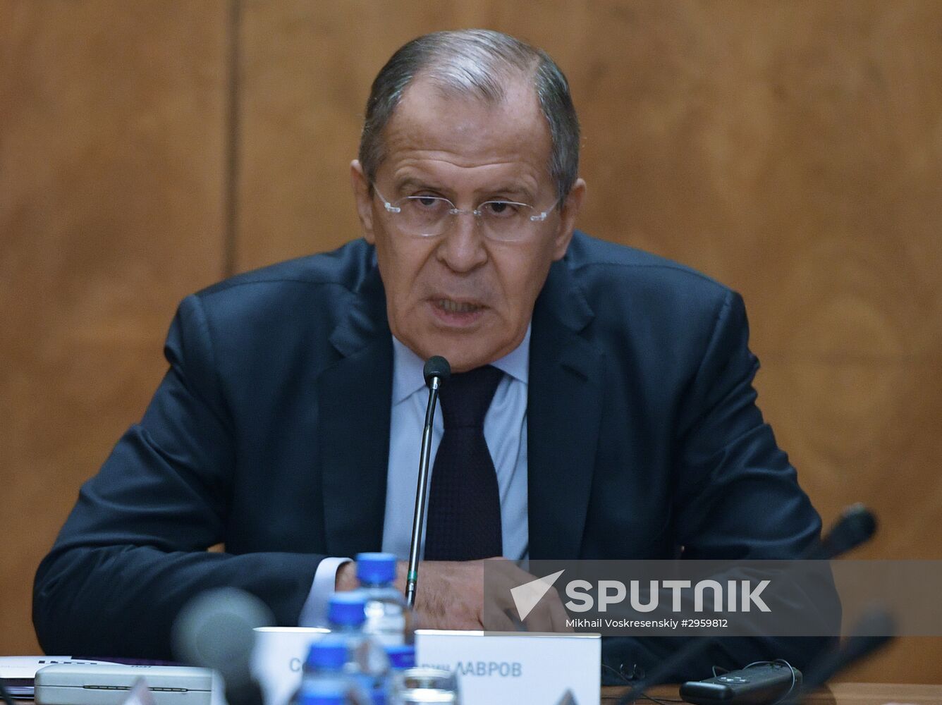 Russian Foreign Minister Sergei Lavrov meets the participants of International Conference "Middle East: Trends and Prospects"