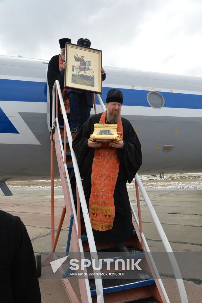 Military aircraft carrying the Icon of St.George passed over the Chelyabinsk region