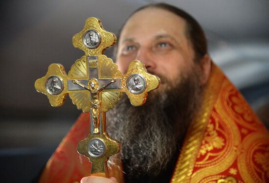 Military aircraft carrying the Icon of St.George passed over the Chelyabinsk region