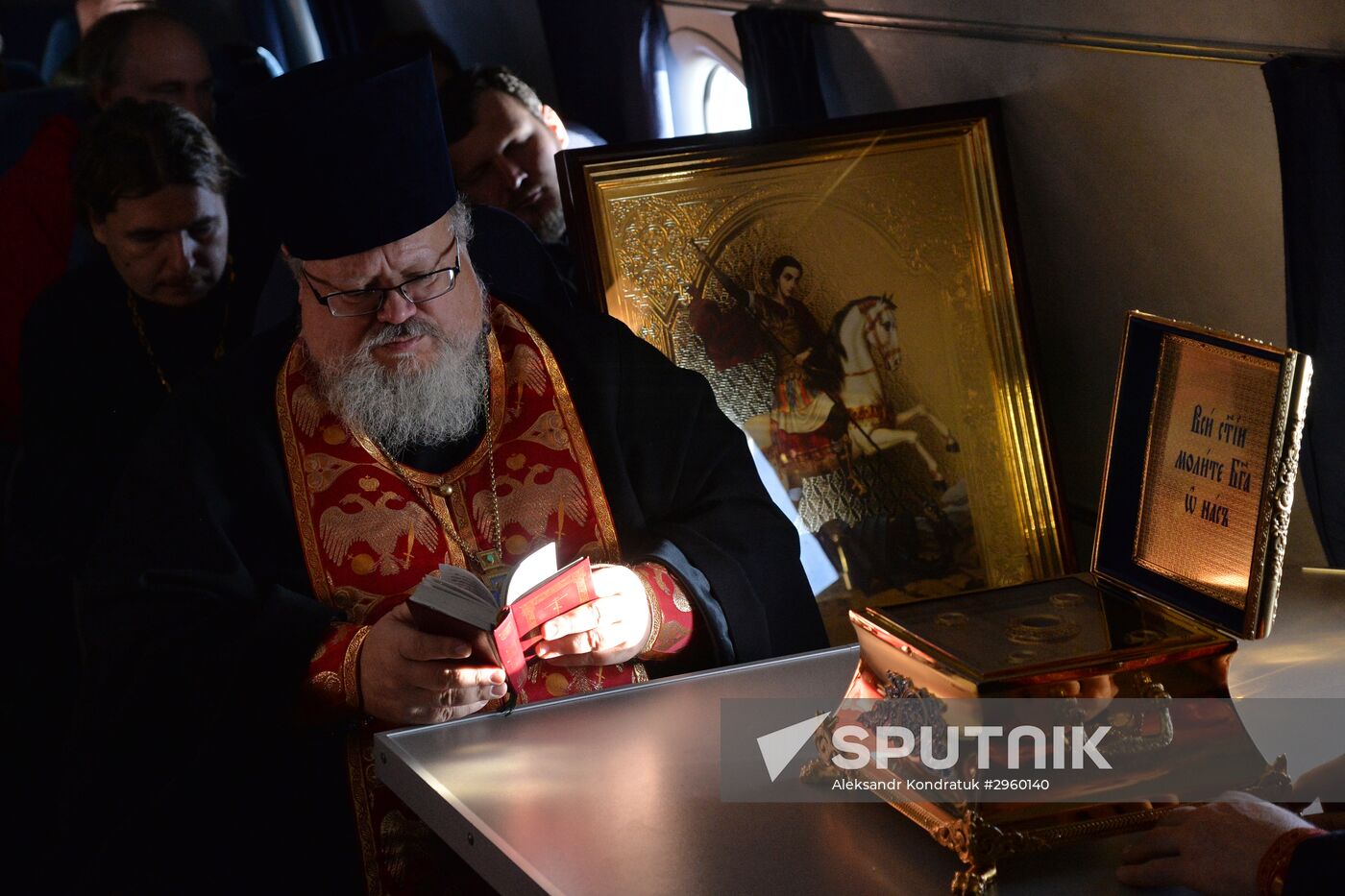 Military aircraft carrying the Icon of St.George passed over the Chelyabinsk region