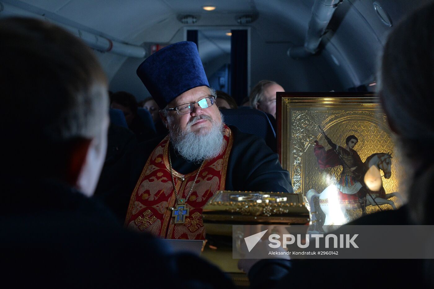 Military aircraft carrying the Icon of St.George passed over the Chelyabinsk region