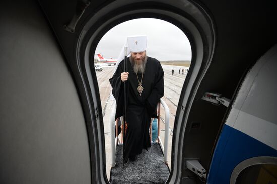 Military aircraft carrying the Icon of St.George passed over the Chelyabinsk region