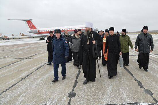Military aircraft carrying the Icon of St.George passed over the Chelyabinsk region