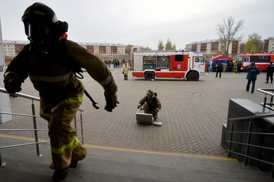 Firefighting exercise in Kazan