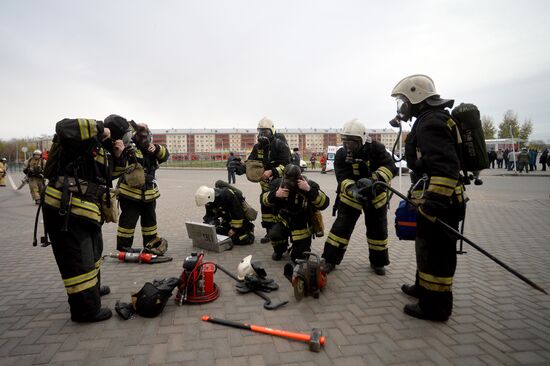 Firefighting exercise in Kazan
