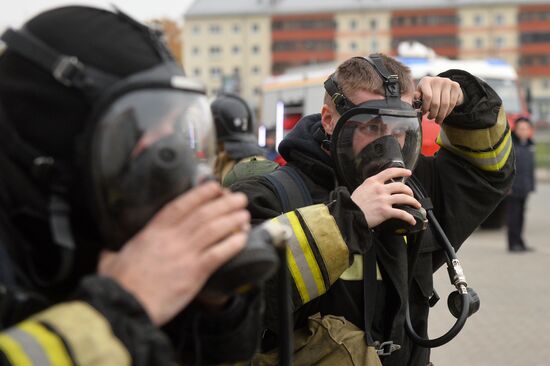 Firefighting exercise in Kazan