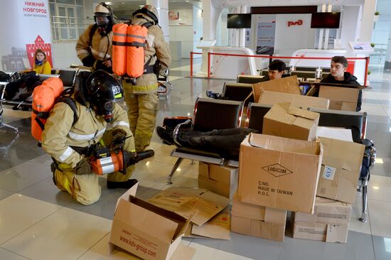 Firefighting exercise in Kazan