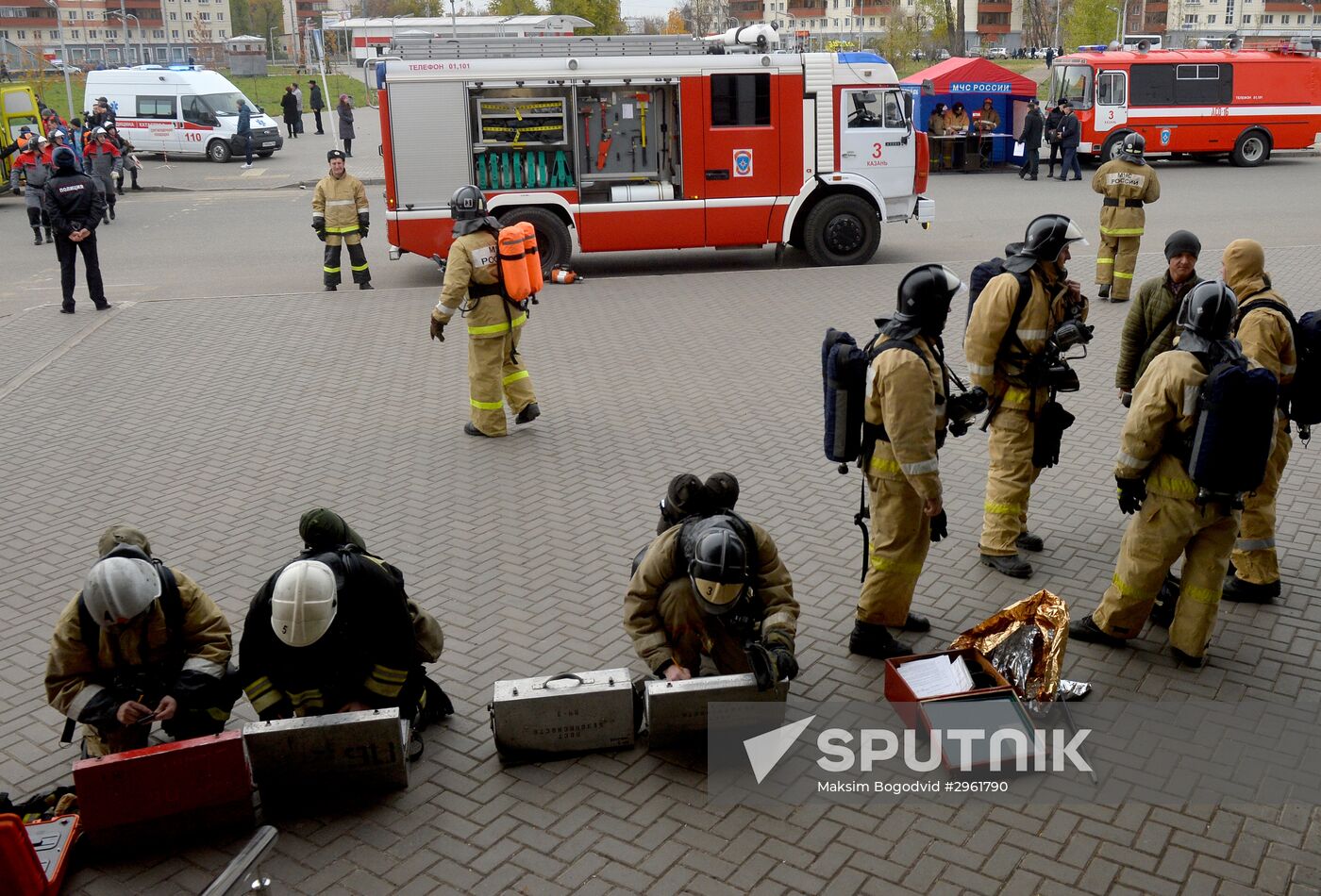 Firefighting exercise in Kazan