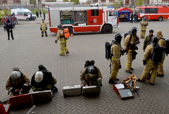 Firefighting exercise in Kazan