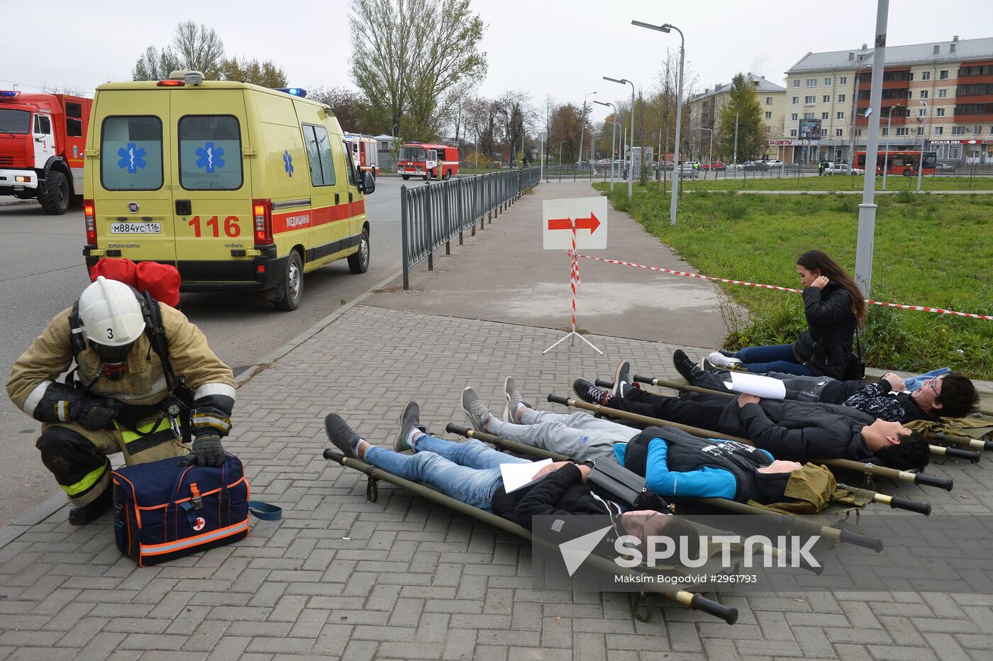 Firefighting exercise in Kazan