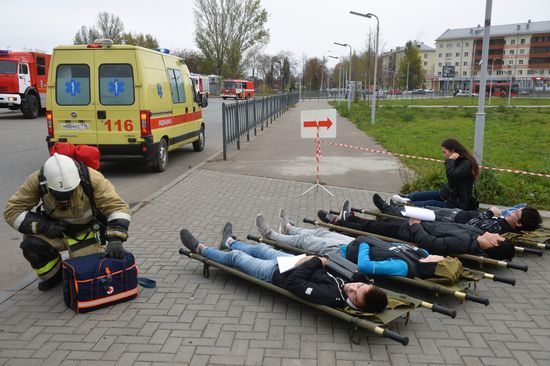 Firefighting exercise in Kazan