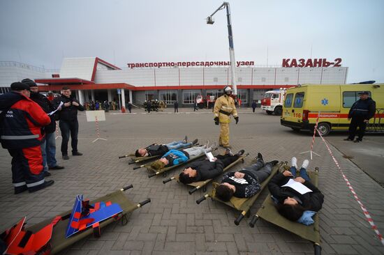 Firefighting exercise in Kazan