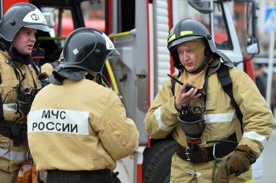 Firefighting exercise in Kazan