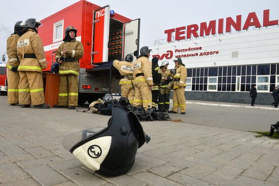 Firefighting exercise in Kazan