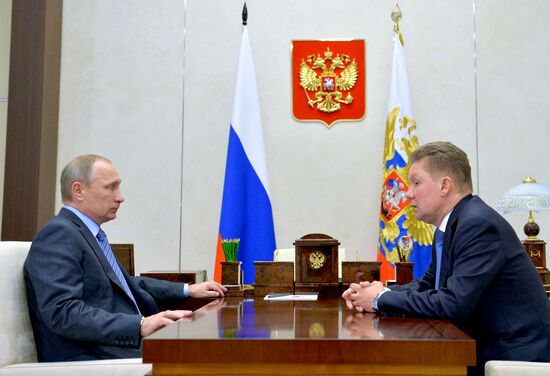President Vladimir Putin meets with Gazprom CEO Arthur Miller