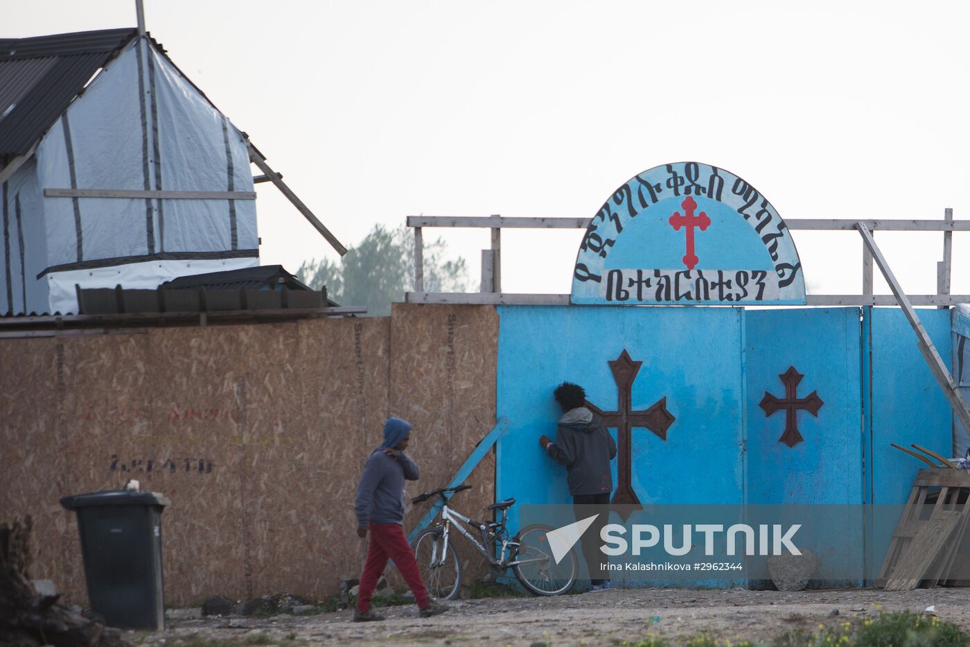 Situation at a refugee camp in Calais, France