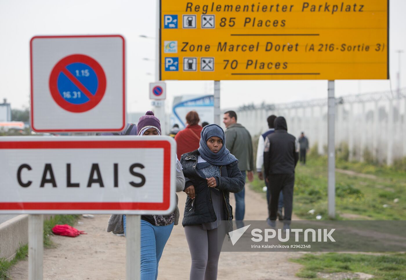 Situation at a refugee camp in Calais, France