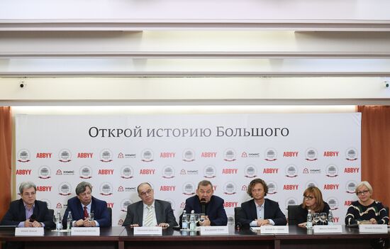 News conference on Reveal the History of the Bolshoi Theatre project