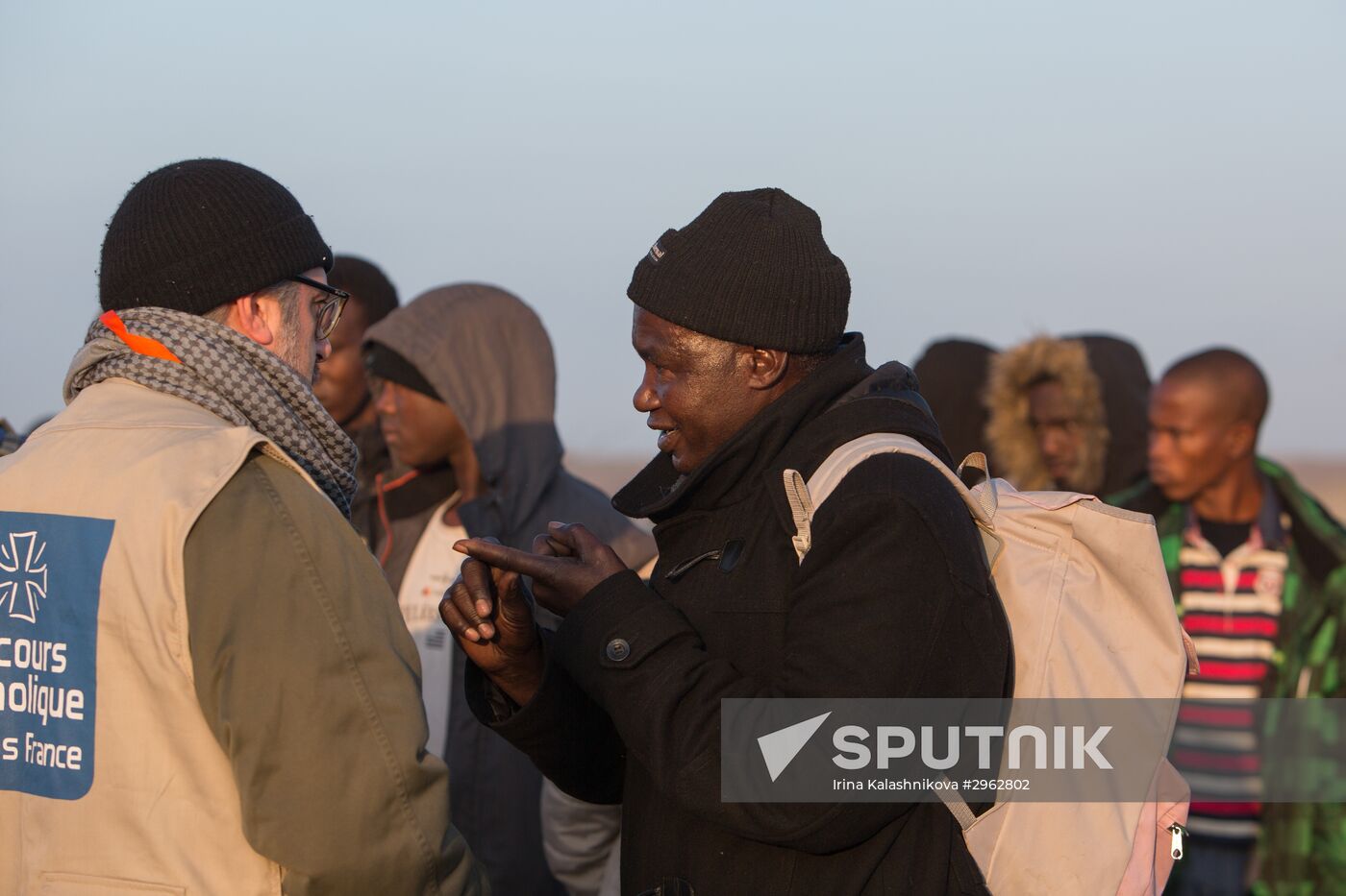 Relocation continues at Jungle spontaneous refugee camp in Calais, France