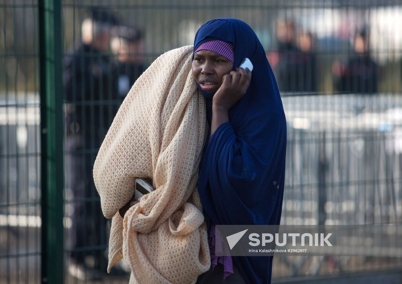 Relocation continues at Jungle spontaneous refugee camp in Calais, France