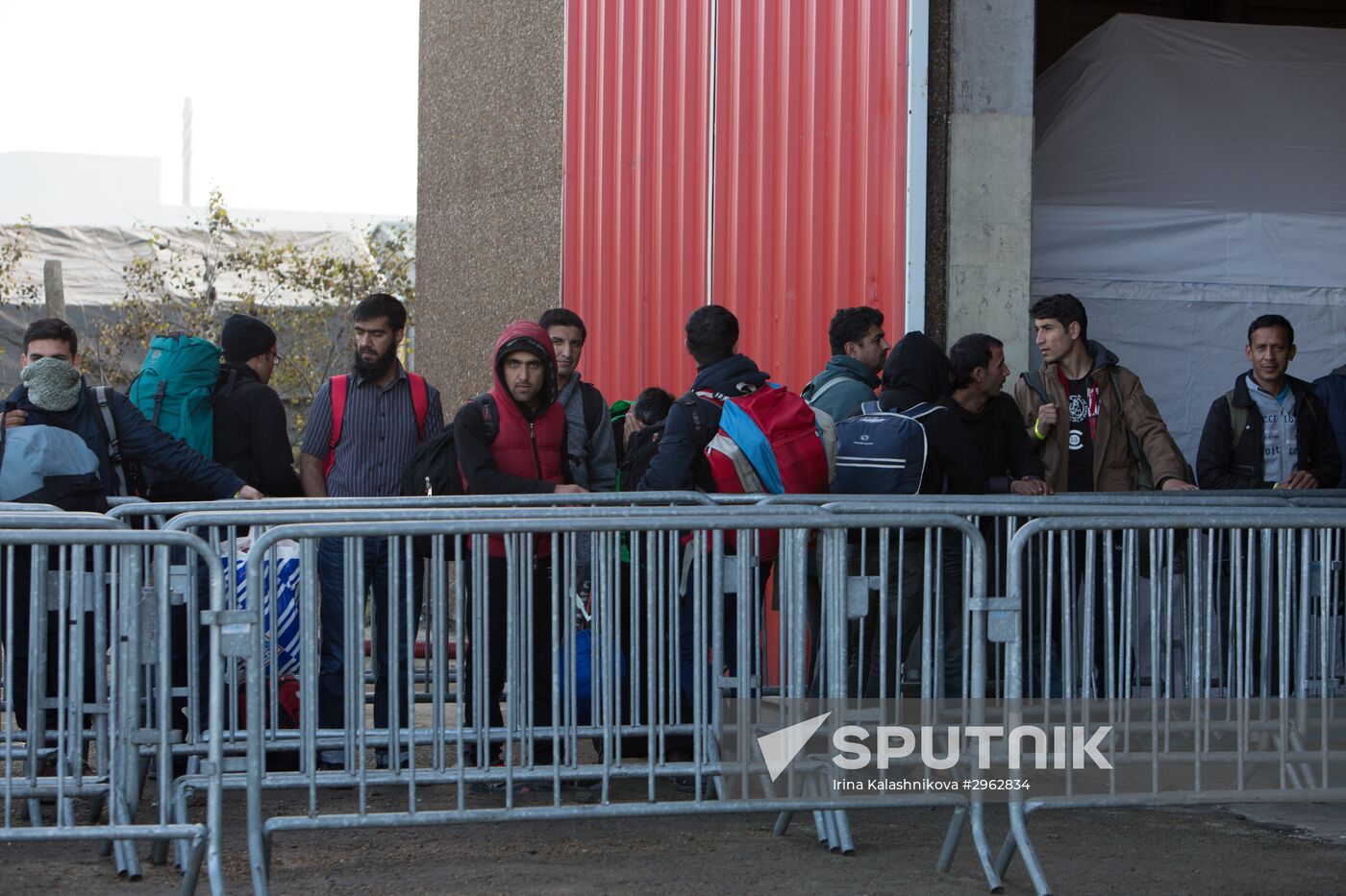 Relocation continues at Jungle spontaneous refugee camp in Calais, France