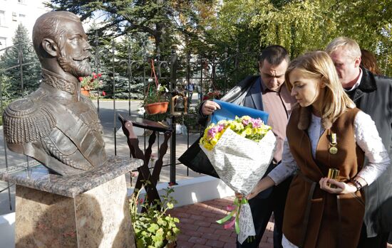 State Duma member Natalya Poklonskaya at opening of chapel at Crimean Prosecutor's Office