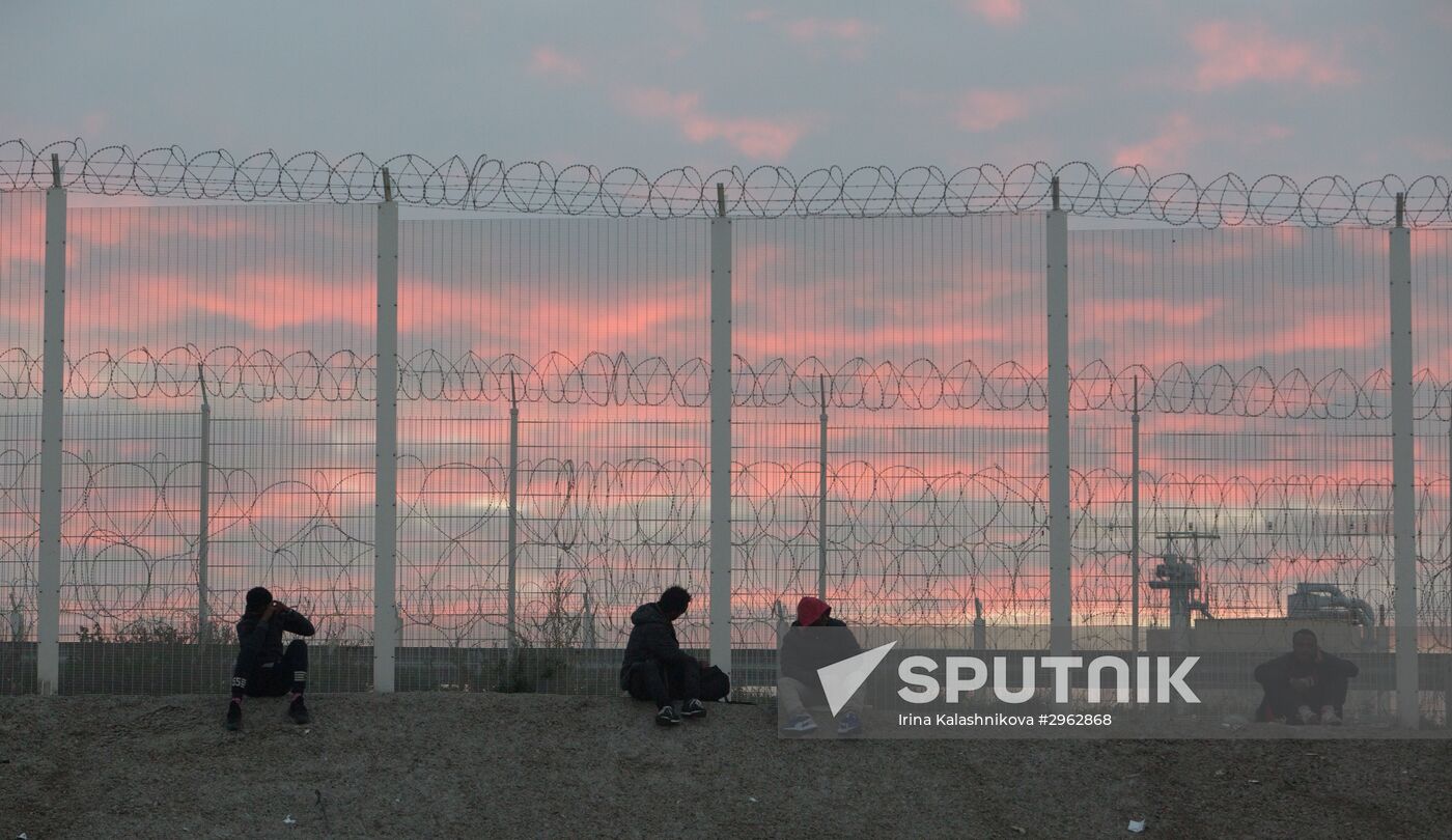 Relocation continues at Jungle spontaneous refugee camp in Calais, France