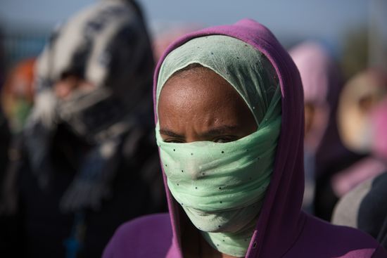Relocation continues at Jungle spontaneous refugee camp in Calais, France