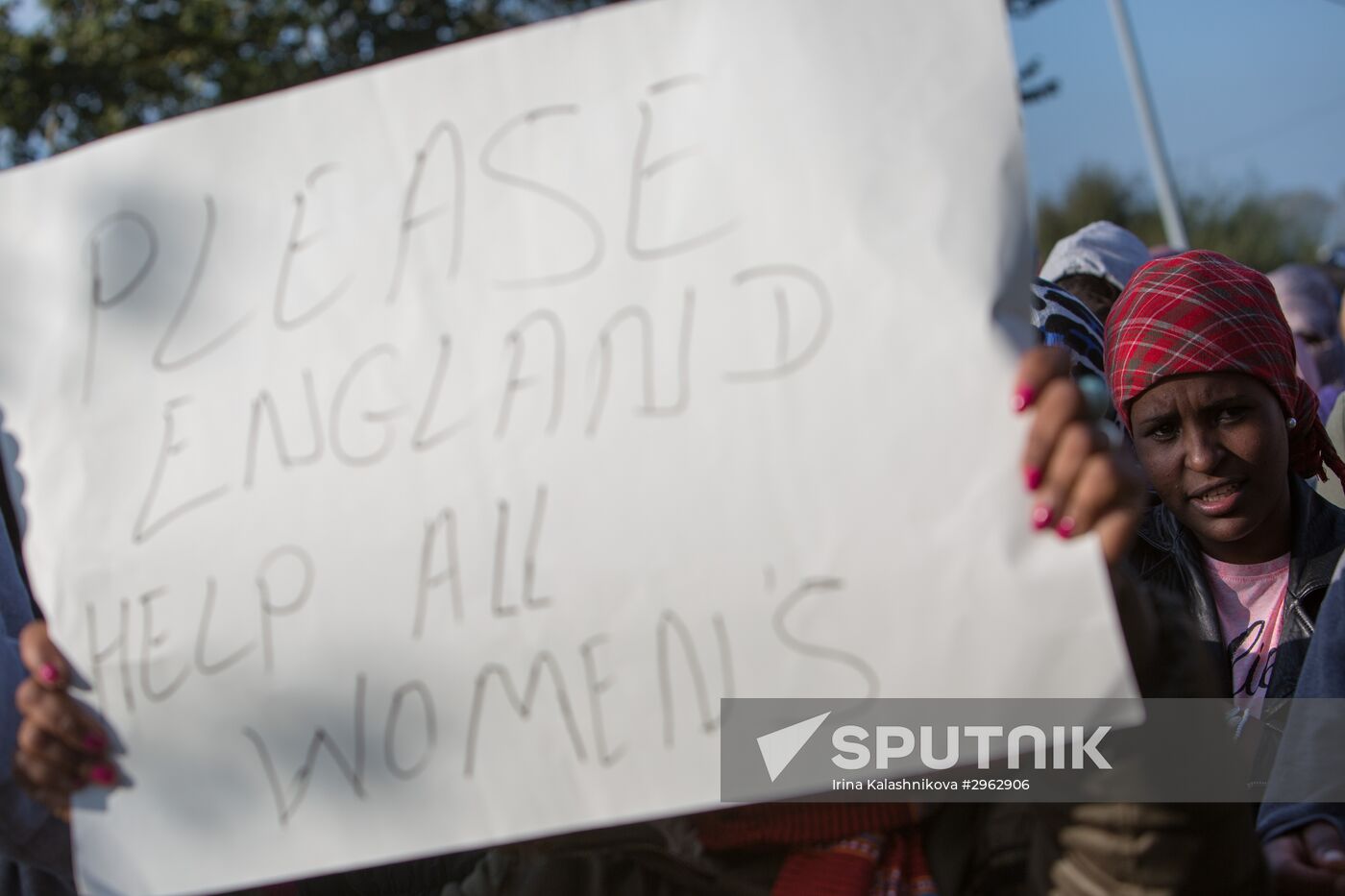 Relocation continues at Jungle spontaneous refugee camp in Calais, France