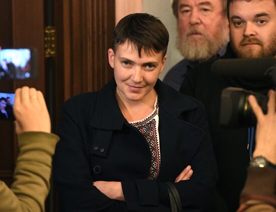 Nadezhda Savchenko arrives in Moscow for appeal hearings on Nikolai Karpyuk and Stanislav Klykh case