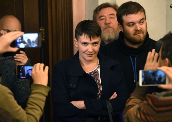 Nadezhda Savchenko arrives in Moscow for appeal hearings on Nikolai Karpyuk and Stanislav Klykh case